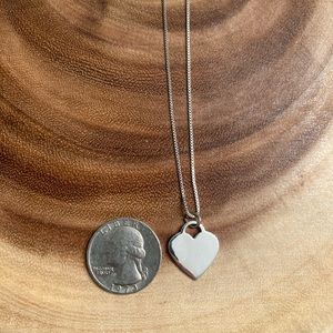 Sterling Silver 925 heart pendant on 16” box chain.